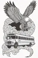 eagle bus  tattoo design idea