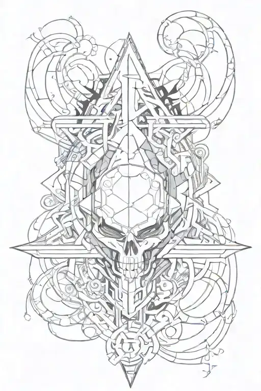 cyber sigilism tattoo design idea