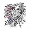 bisexual love heart tattoo design idea