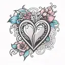 bisexual love heart tattoo design idea