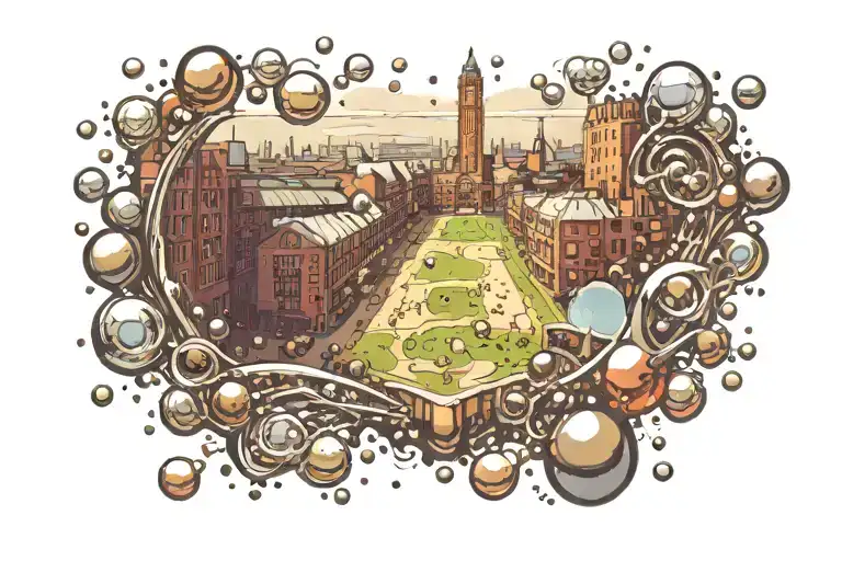 Upton Park with bubbles rising  tattoo design idea