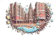 Upton Park with bubbles rising  tattoo design idea