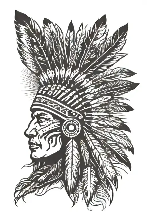 American Indian headdress tattoo design idea