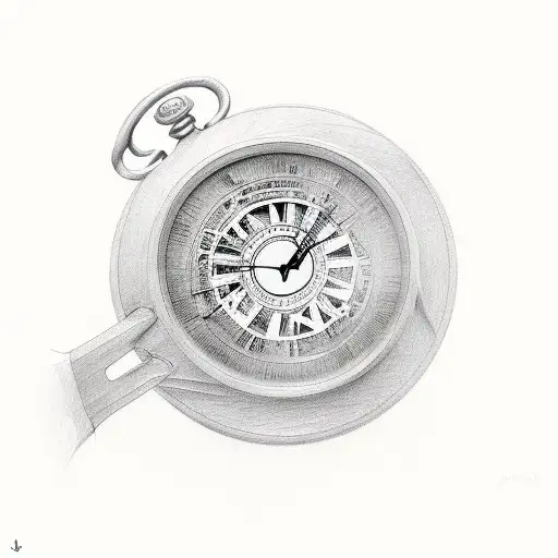  stopwatch and RIP DAD tattoo design idea