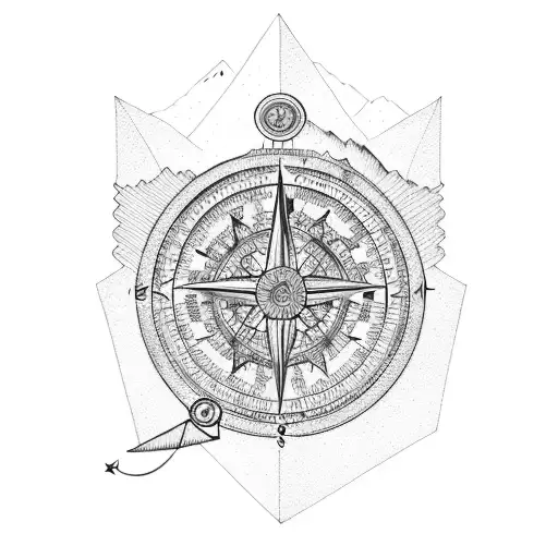 books, Compass, mountains,  Books, knowledge,  Butterflies    tattoo design idea