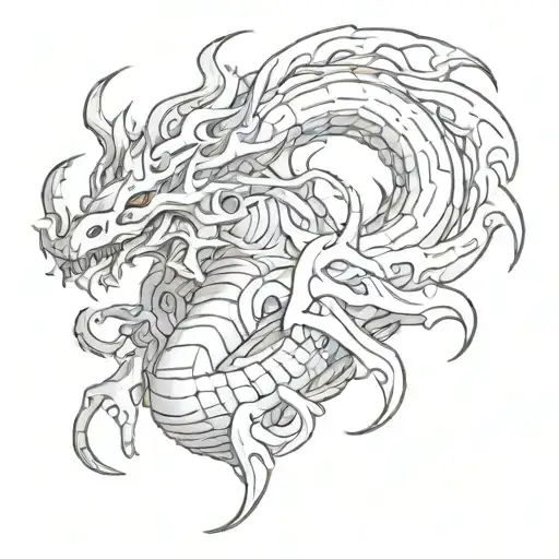 realistic giratina with tentacles tattoo stencil  tattoo design idea