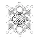 N With R tattoo design idea