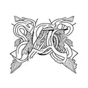 N With R tattoo design idea