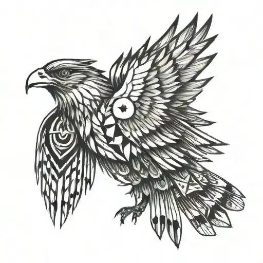 thunderbird holding broken arrow tattoo design idea