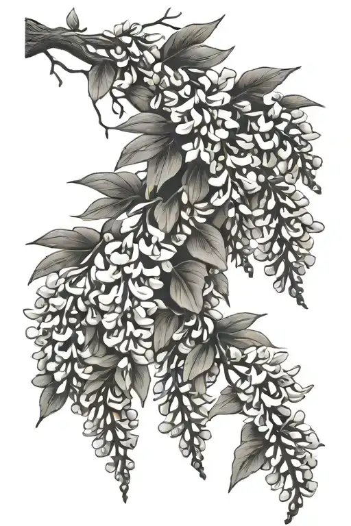 wisteria branch with hanging flowers fore arm tattoo tattoo design idea