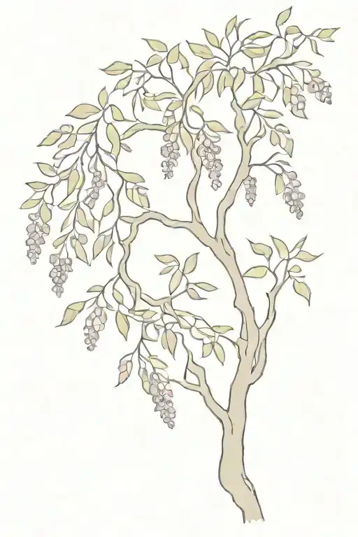 wisteria tree tattoo design idea