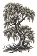wisteria tree tattoo design idea