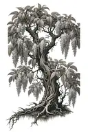 wisteria tree tattoo design idea