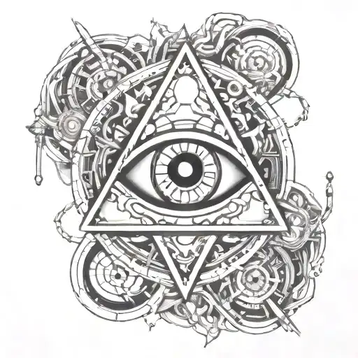 cyber third eye tattoo design idea