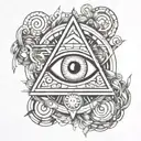 cyber third eye tattoo design idea