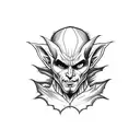 evil elf with pointy ears  tattoo design idea