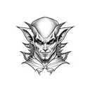 evil elf with pointy ears  tattoo design idea