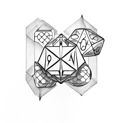 card and dice  tattoo design idea