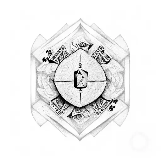 poker card and dice  tattoo design idea