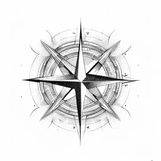 abstract BDSM symbols, hidden in a compass with keys tattoo design idea