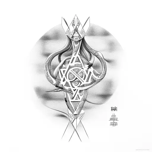 hidden BDSM scene with symbols of bondage tattoo design idea