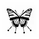 a butterfly with Jungkook written in it tattoo design idea