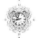 clock with roses, 2007 and blessed tattoo design idea