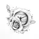 clock with roses, 2007 and blessed tattoo design idea