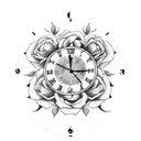 clock with roses, 2007 and blessed tattoo design idea