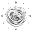 clock roses and 2007 tattoo design idea