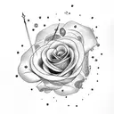 clock roses and 2007 tattoo design idea