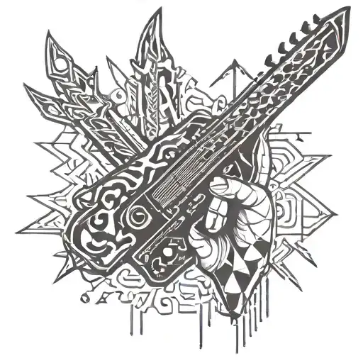 rock n roll hand, metallica, guns, red hot chilli pepper tattoo design idea