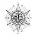 arrow feather compass tattoo design idea