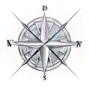 arrow feather compass tattoo design idea