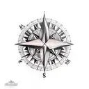 arrow feather compass tattoo design idea