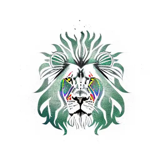 Rasta lion tattoo design idea