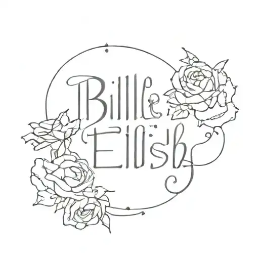  Billie Eilish lyrics incorporated tattoo design idea