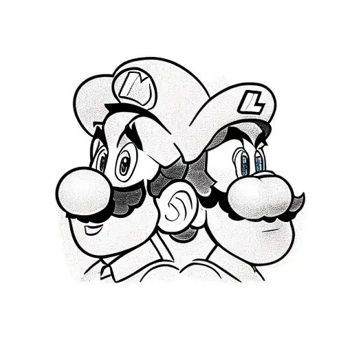 Mario and Luigi tattoo design idea