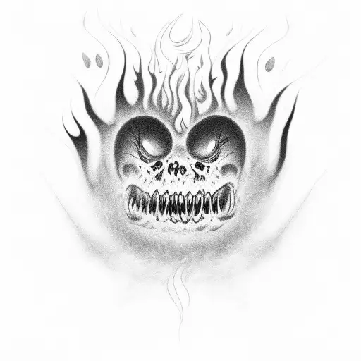 dancing all alone in flames tattoo design idea