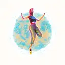 dancing all alone in flames tattoo design idea