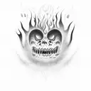 dancing all alone in flames tattoo design idea