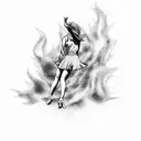 dancing all alone in flames tattoo design idea