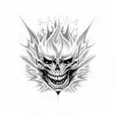 dancing all alone in flames tattoo design idea