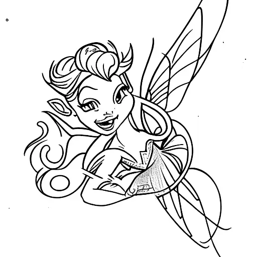 tinkerbell letter s and t tattoo design idea