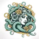 medusa snakes wrapped around athena   tattoo design idea