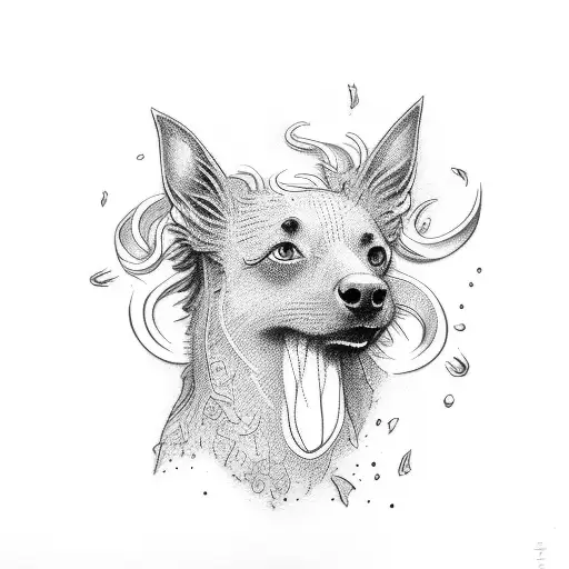 scottish Kelpie full body tattoo design idea
