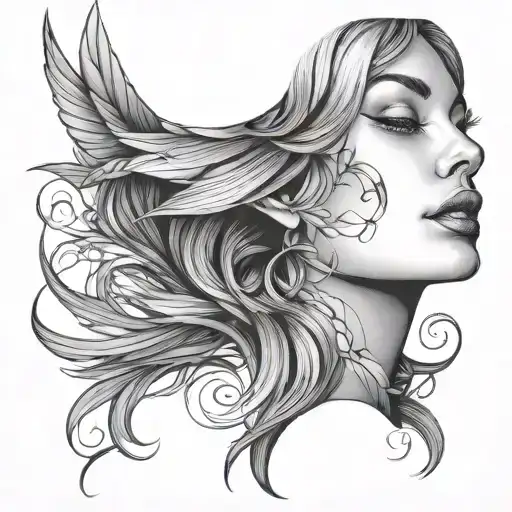 Beautiful woman face tattoo design idea