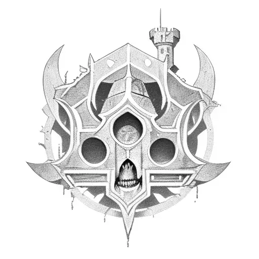 templar castles tattoo design idea