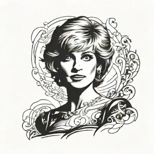 Princess Diana Black Revenge Dress Minimalistic tattoo design idea