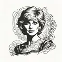 Princess Diana Black Revenge Dress Minimalistic tattoo design idea